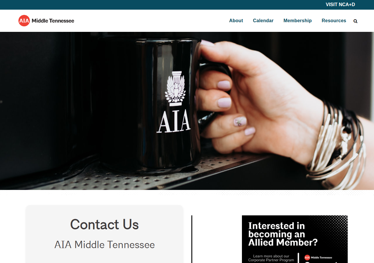 Screenshot of AIA Middle Tennessee | Contact