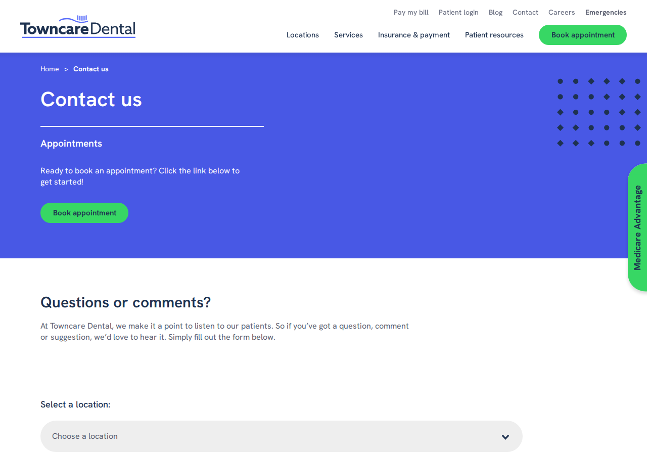 Screenshot of Towncare Dental Contact | 27 Offices in Florida