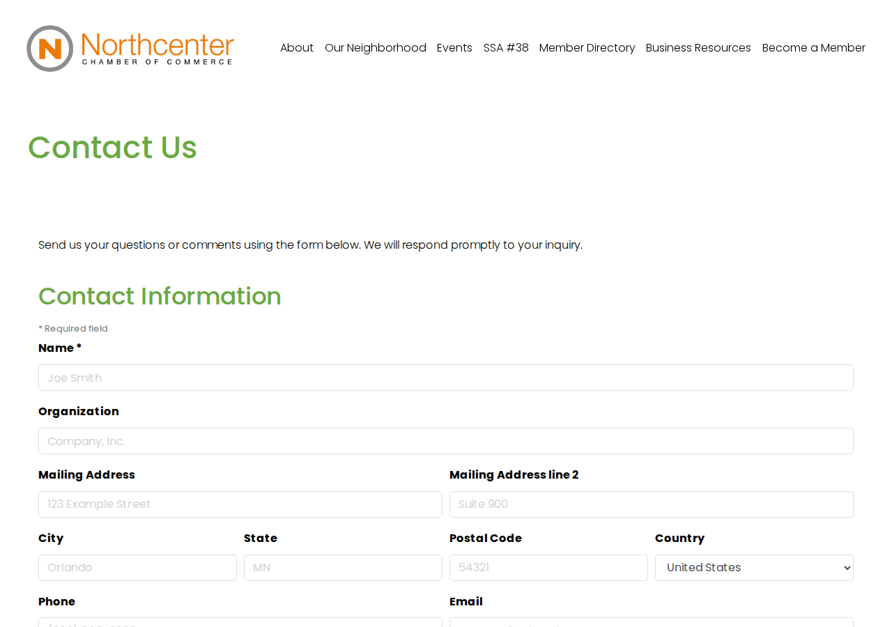 Screenshot of Contact Us