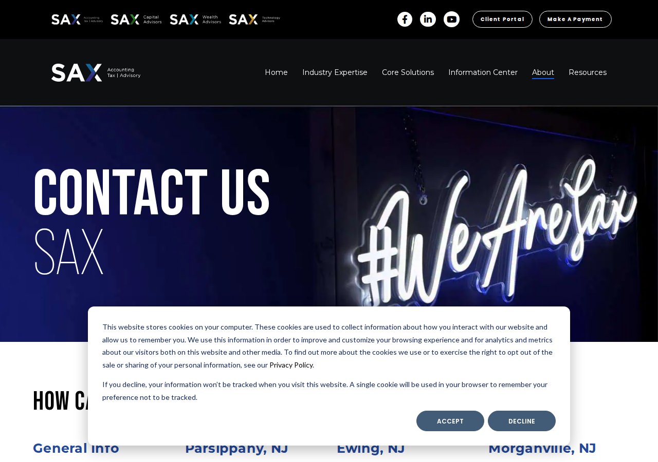 Screenshot of Contact | SAX - Advisory, Audit and Accounting