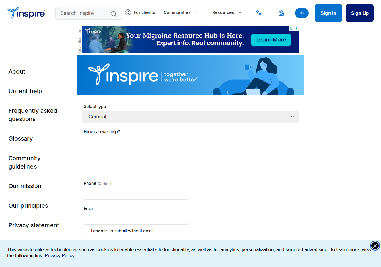 Screenshot of Inspire