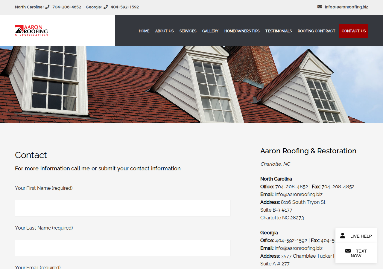 Screenshot of Contact
