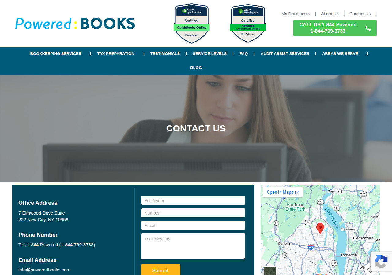 Screenshot of Contact Us - Powered Books