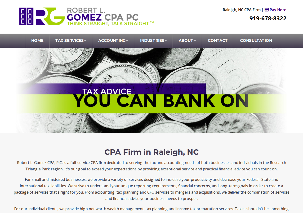Screenshot of CPA Accounting | Raleigh | Cary, NC