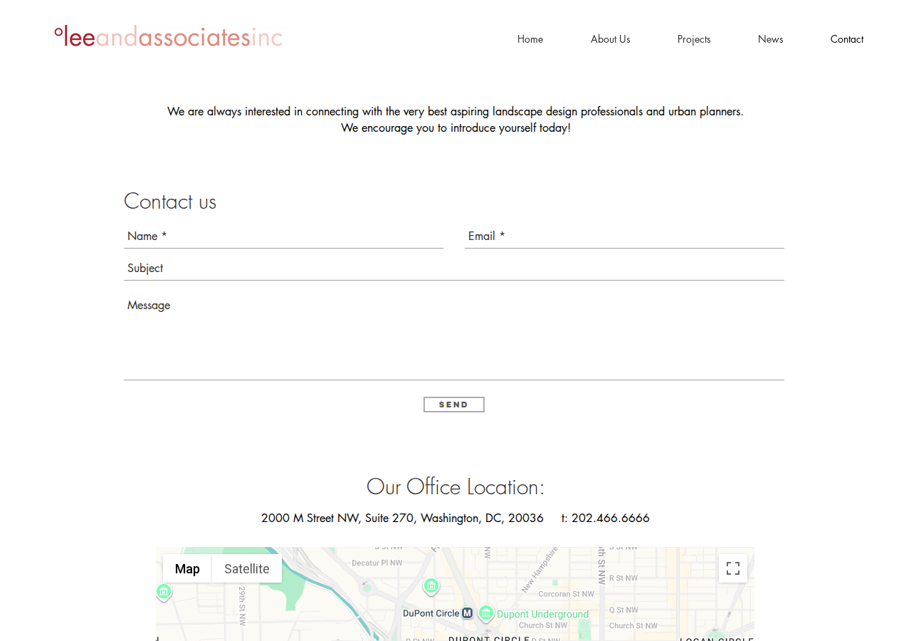Screenshot of Contact | Lee and Associates, Inc|Landscape Architect | Washington, DC