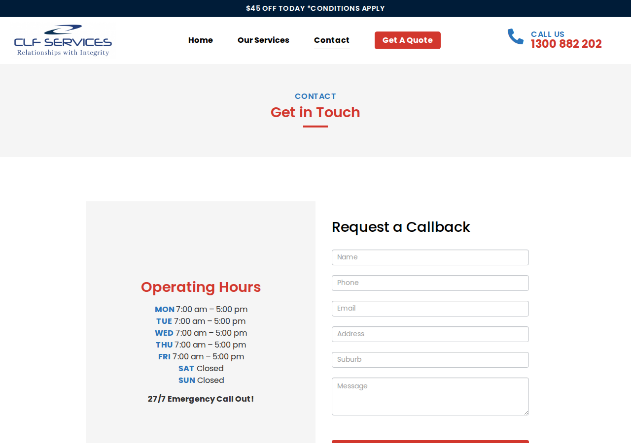 Screenshot of Contact Us | Brisbane's Most Trusted Electrician | CLF Services