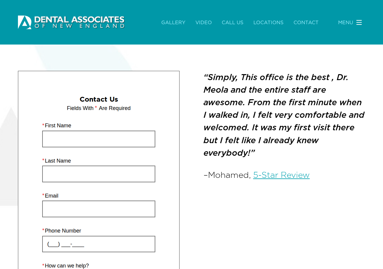 Screenshot of Send Us a Message - Dental Associates of New England  - Dental Associates of New EnglandSocial Accounts Sprite