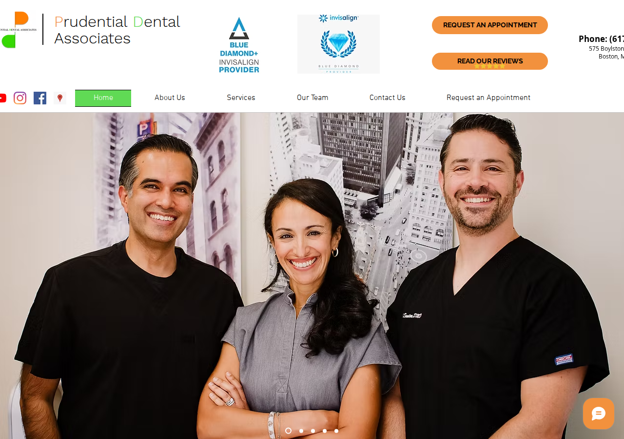 Screenshot of Prudential Dental | Boston Dentist & Cosmetic Dentistry Services