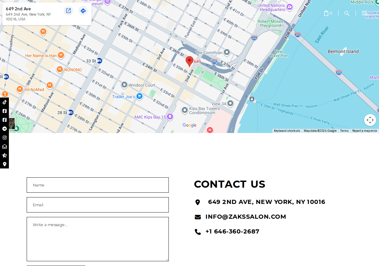 Screenshot of Contact Us - Zaks Hair Salon