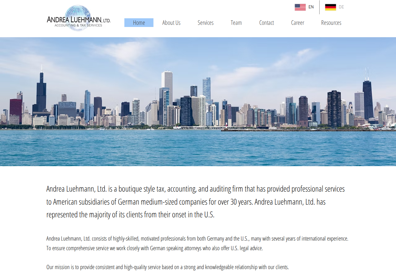 Screenshot of Andrea Leuhmann Ltd. Accounting and Tax Services | tax accounting and auditing | 203 North LaSalle Street suite 2550, Chicago, Illinois 60601, USA