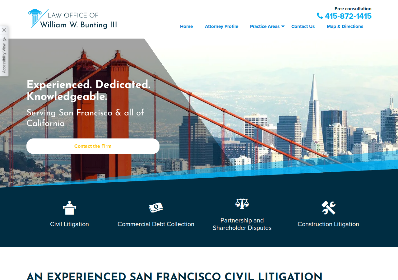 Screenshot of San Francisco Law Firm | Law Office of William W. Bunting III