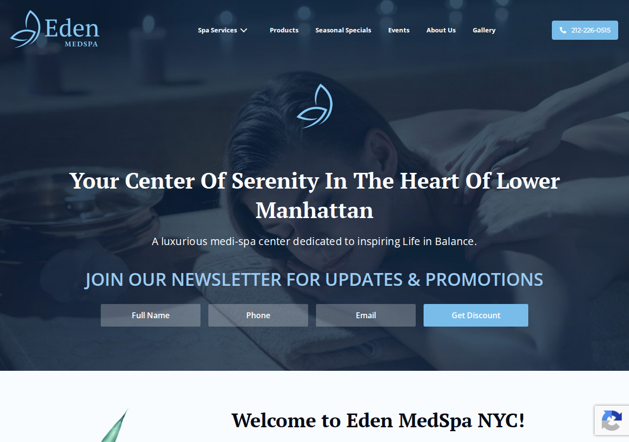 Screenshot of Eden Med Spa