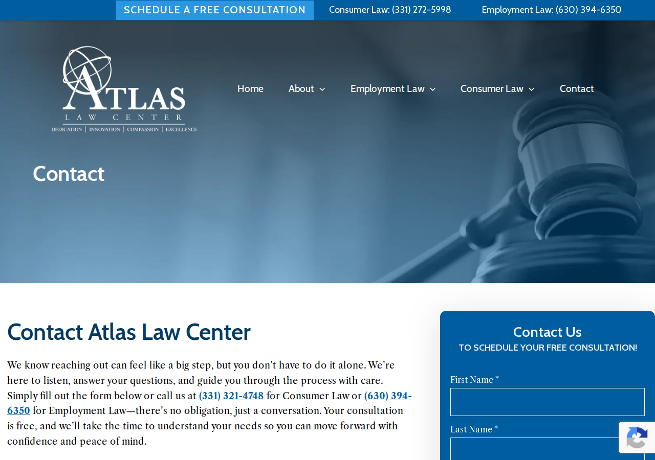 Screenshot of Contact – Atlas Law Center