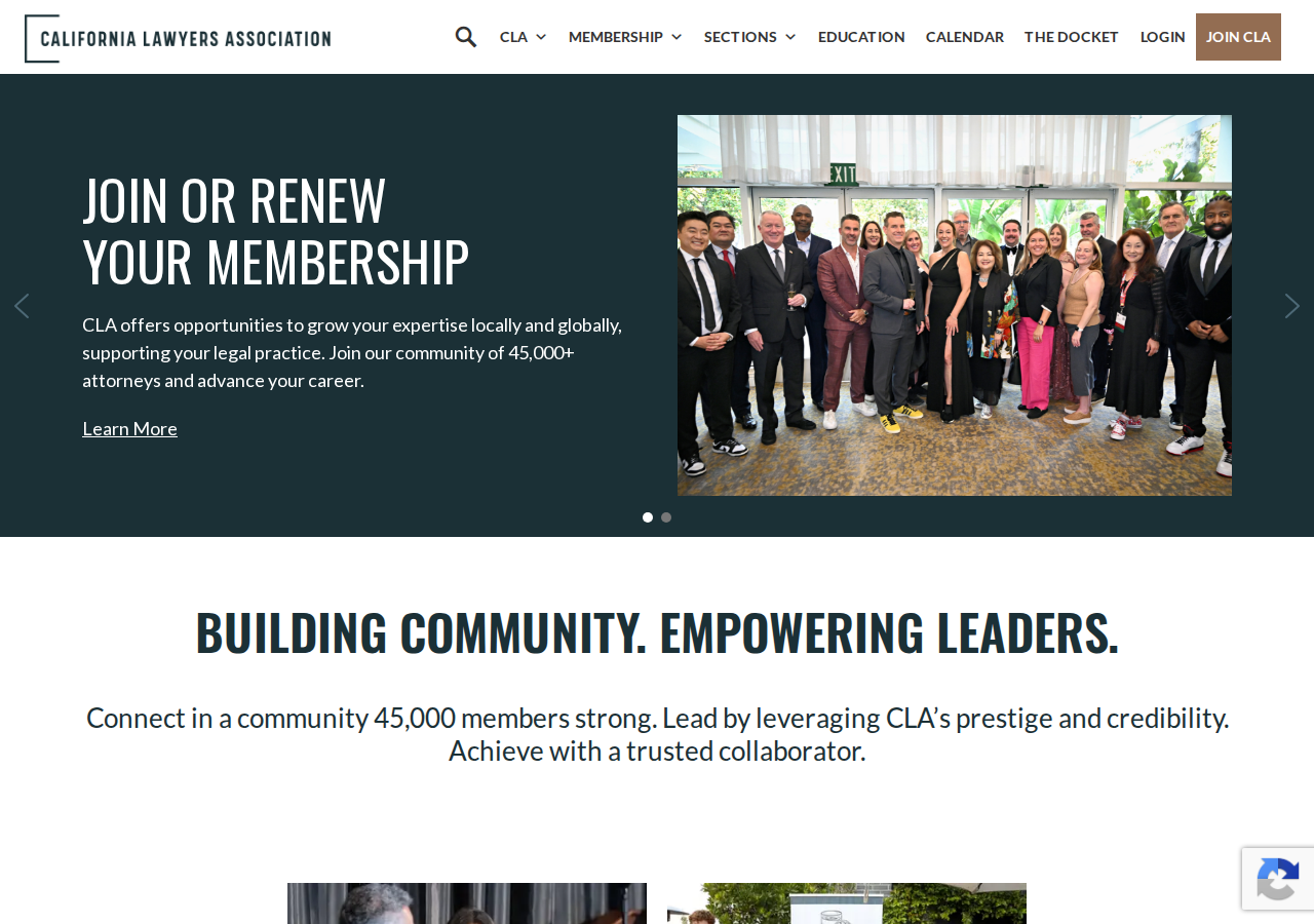 Screenshot of Home Page - California Lawyers Association