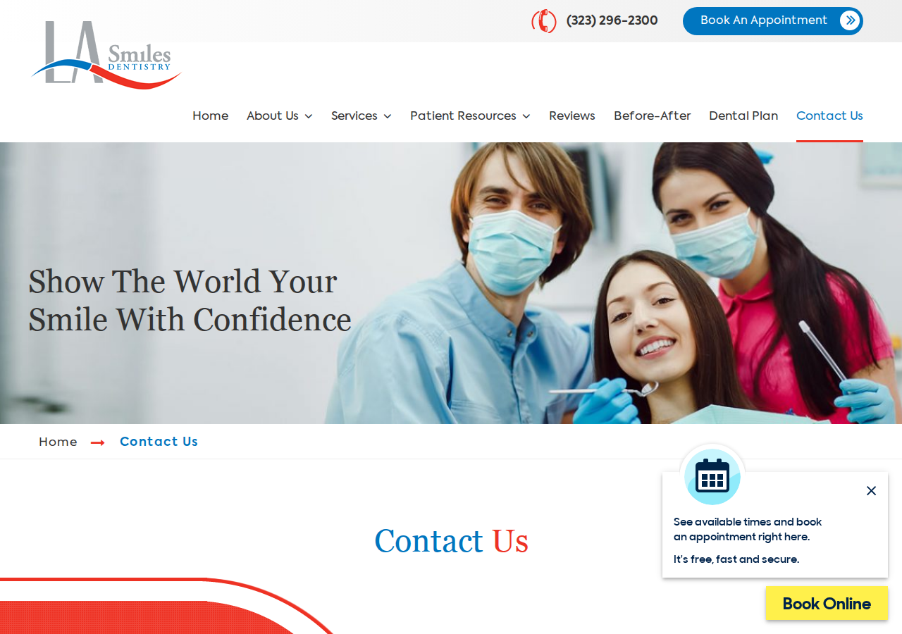 Screenshot of Contact Us | LA Smiles Dentistry | Los Angeles ,CA 90056 Dentists