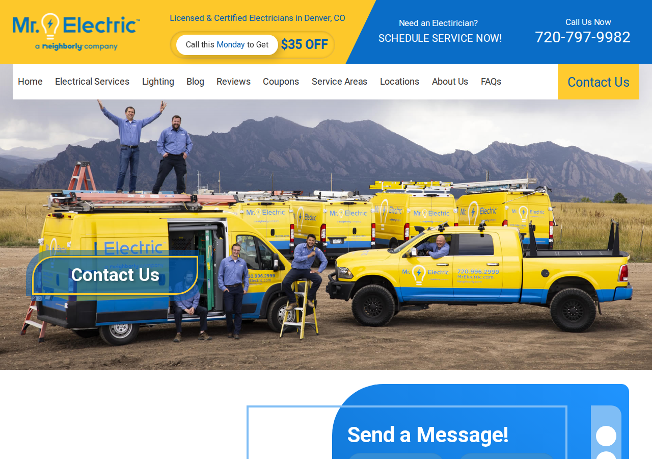 Screenshot of Contact Us | Mr. Electric of Littleton