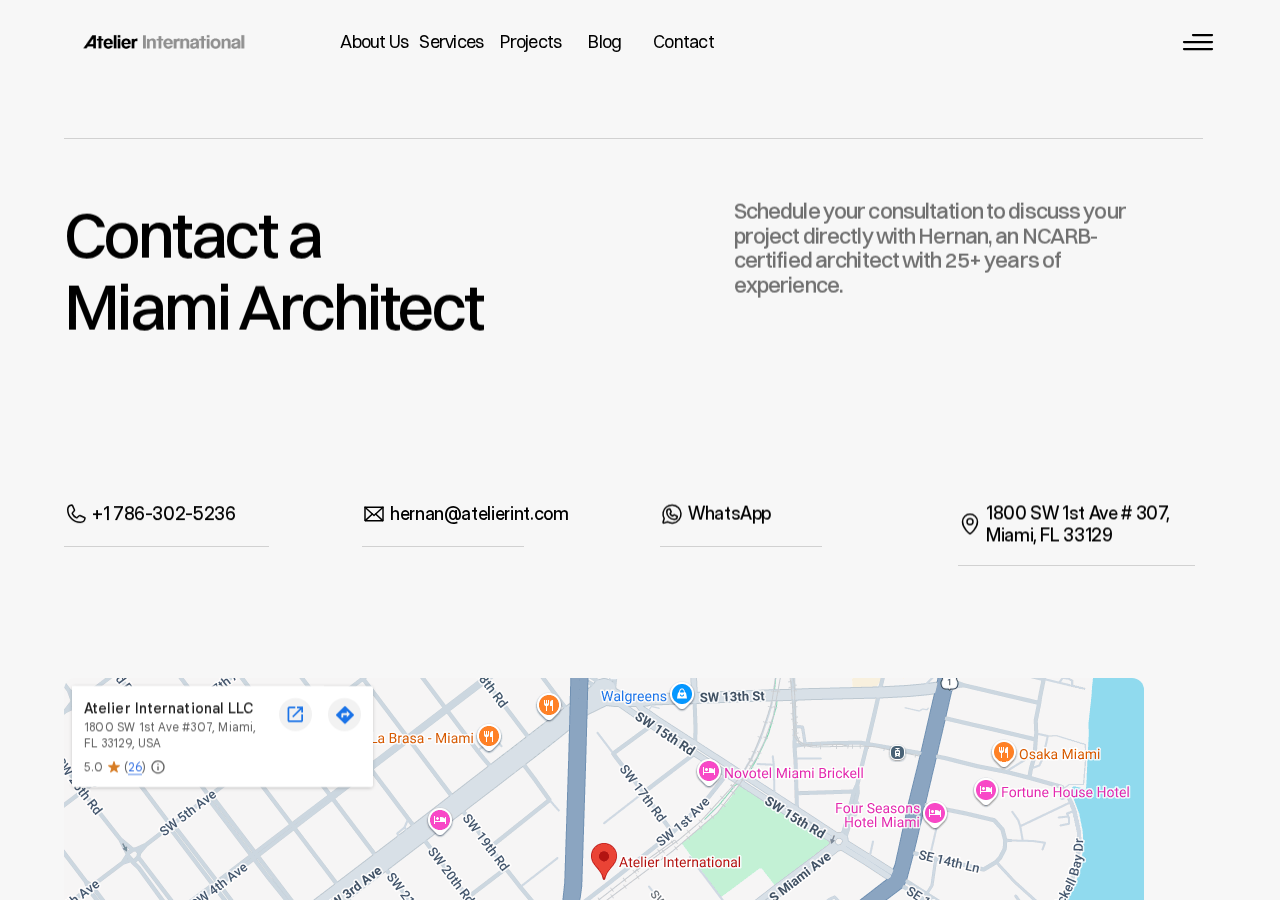 Screenshot of Contact a Miami Architect | Atelier International LLC