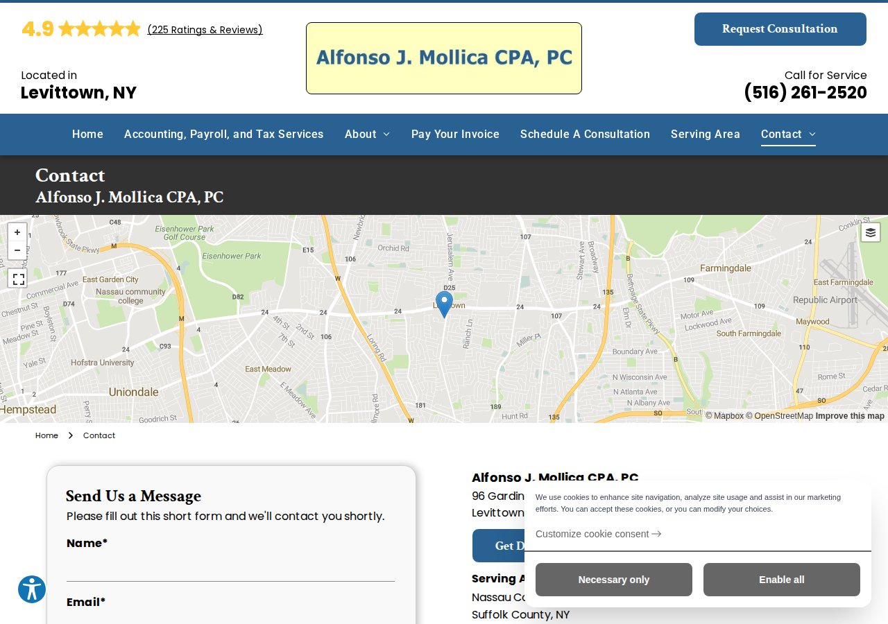 Screenshot of Contact Alfonso J. Mollica CPA | Levittown, NY
  Contact Us