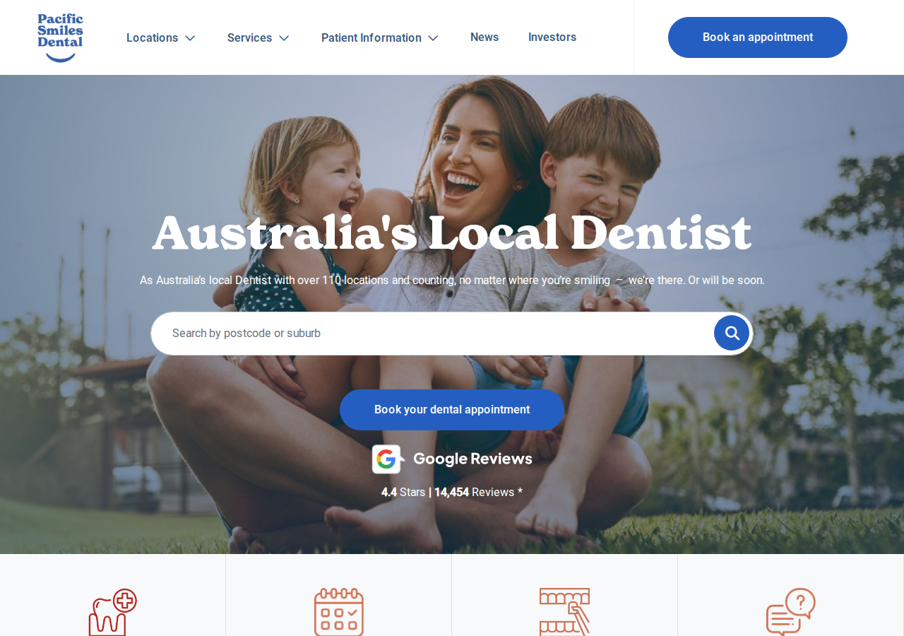 Screenshot of Pacific Smiles Dental | Dentist Near Me | 110+ Dental Clinics