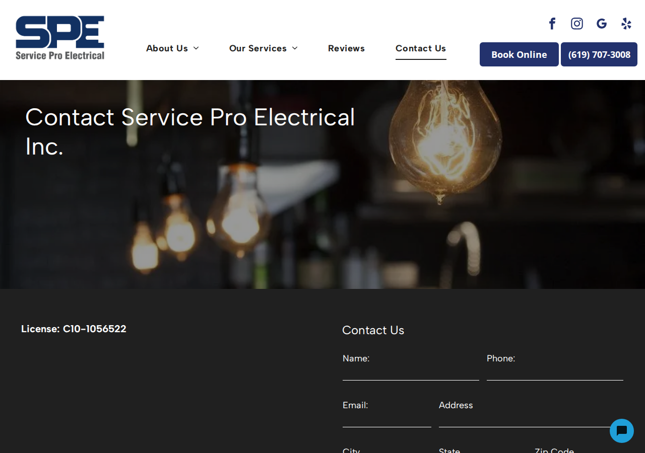 Screenshot of Contact | Service Pro Electrical Inc. | San Diego, CA
A black and white drawing of a pencil on a white background.