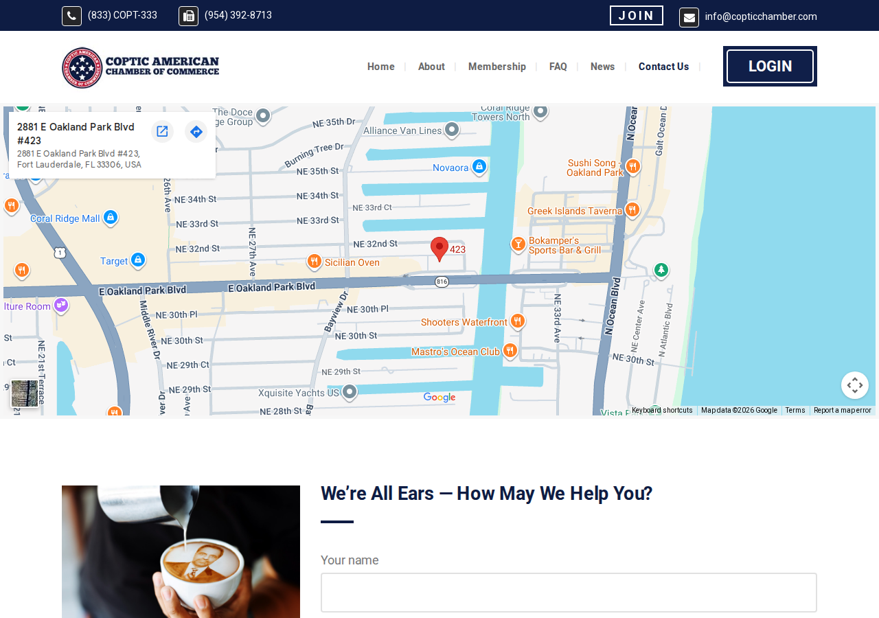 Screenshot of Contact Us - Coptic Chamber