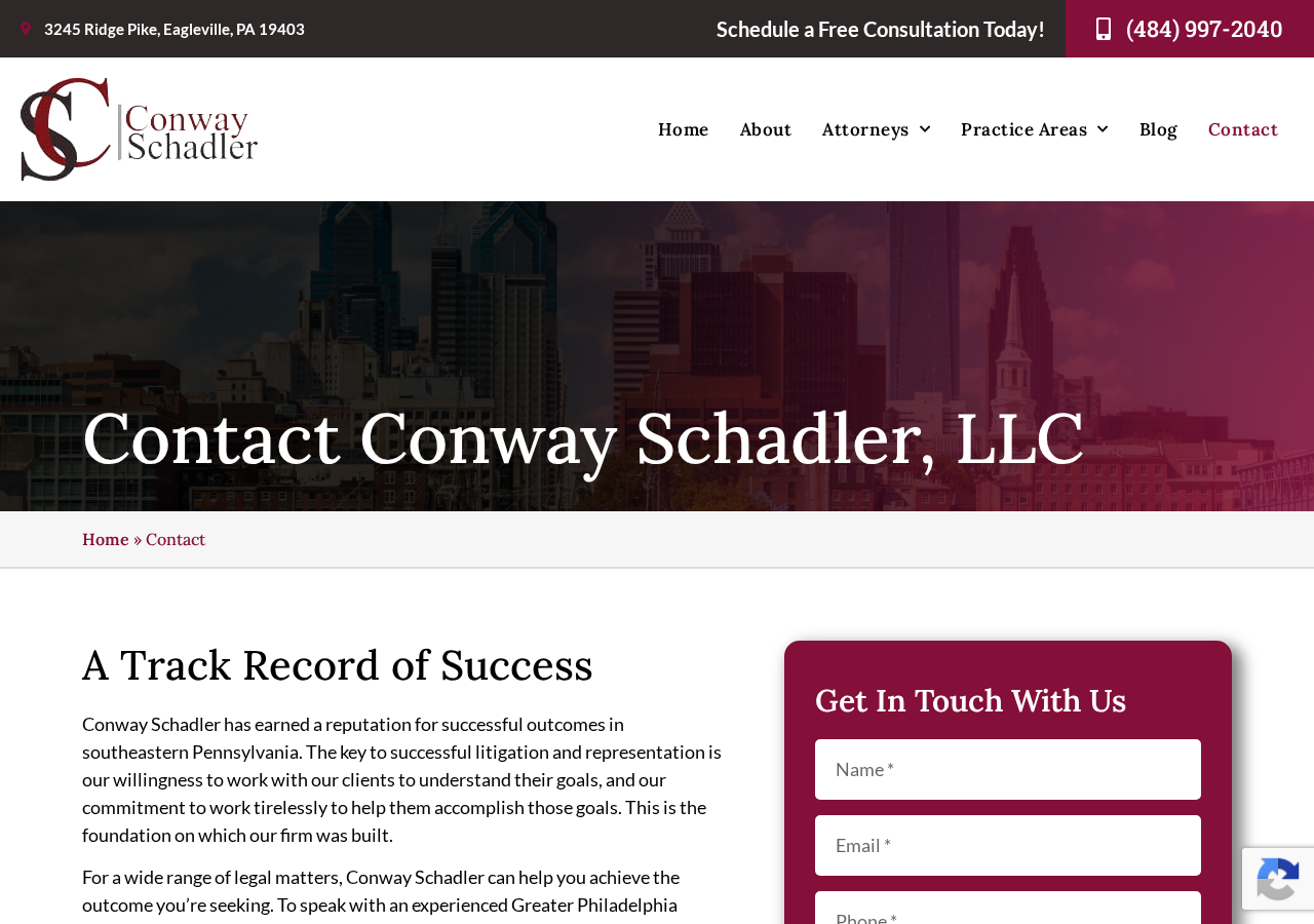 Screenshot of Contact Us | Civil Litigation | Criminal Defense | Family Law | Conway Schadler, LLC | Greater Philadelphia, PA
