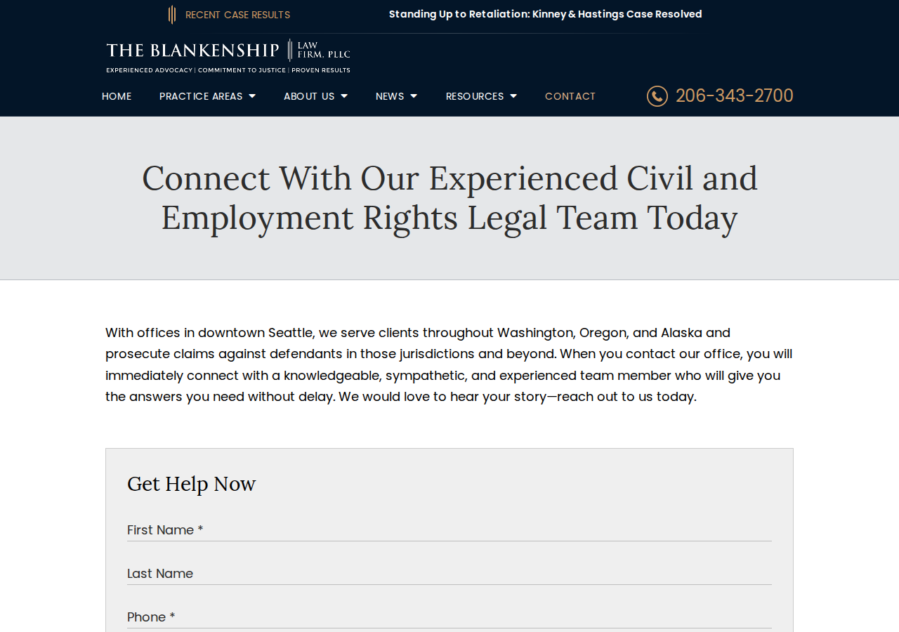 Screenshot of Contact Us | The Blankenship Law Firm
