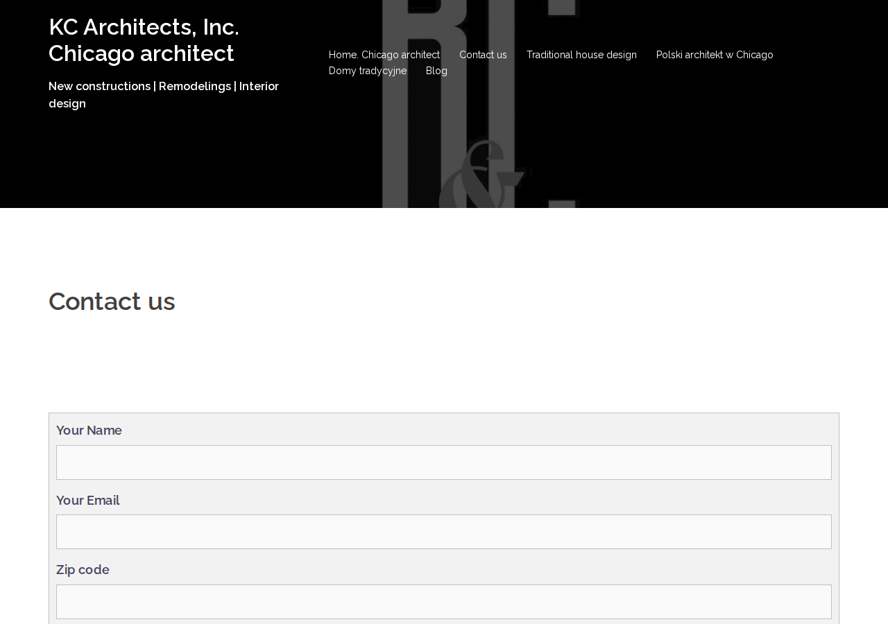 Screenshot of Contact us - KC Architects, Inc. Chicago architect