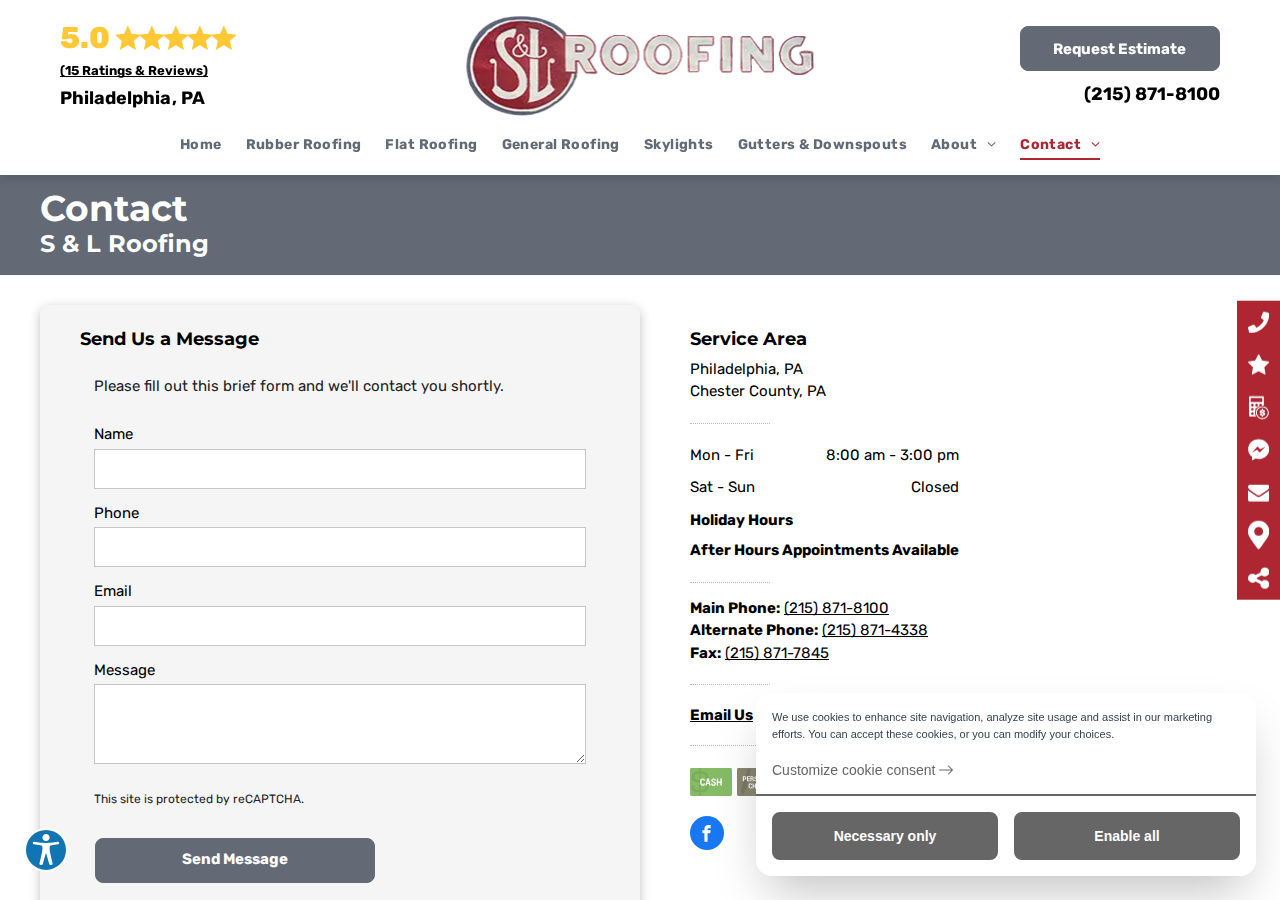 Screenshot of Contact S & L Roofing | Philadelphia, PA
CloseClose