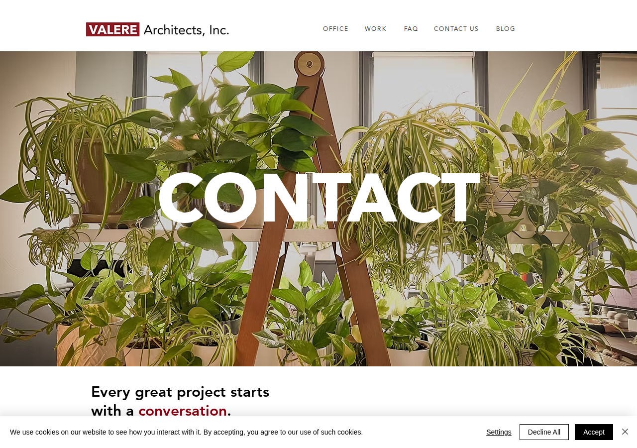 Screenshot of CONTACT US | VALERE Architects
