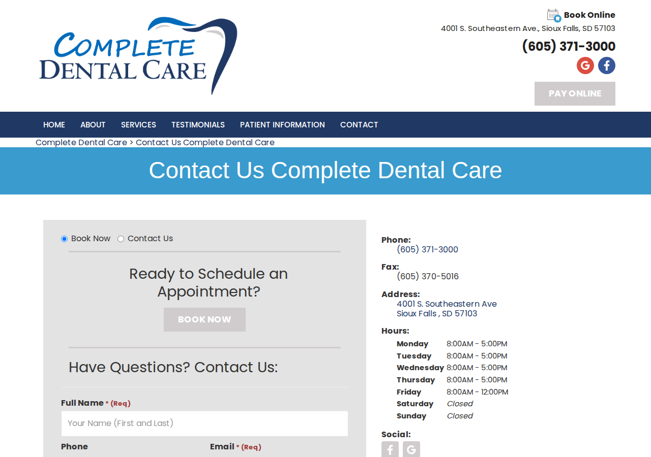 Screenshot of Dentist Sioux Falls SD | Contact Complete Dental Care