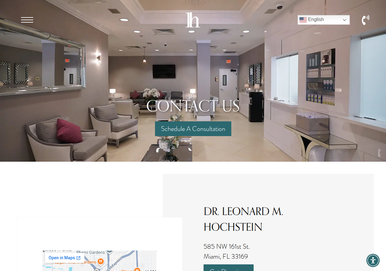 Screenshot of Contact Miami Plastic Surgeon - Dr. Leonard Hochstein