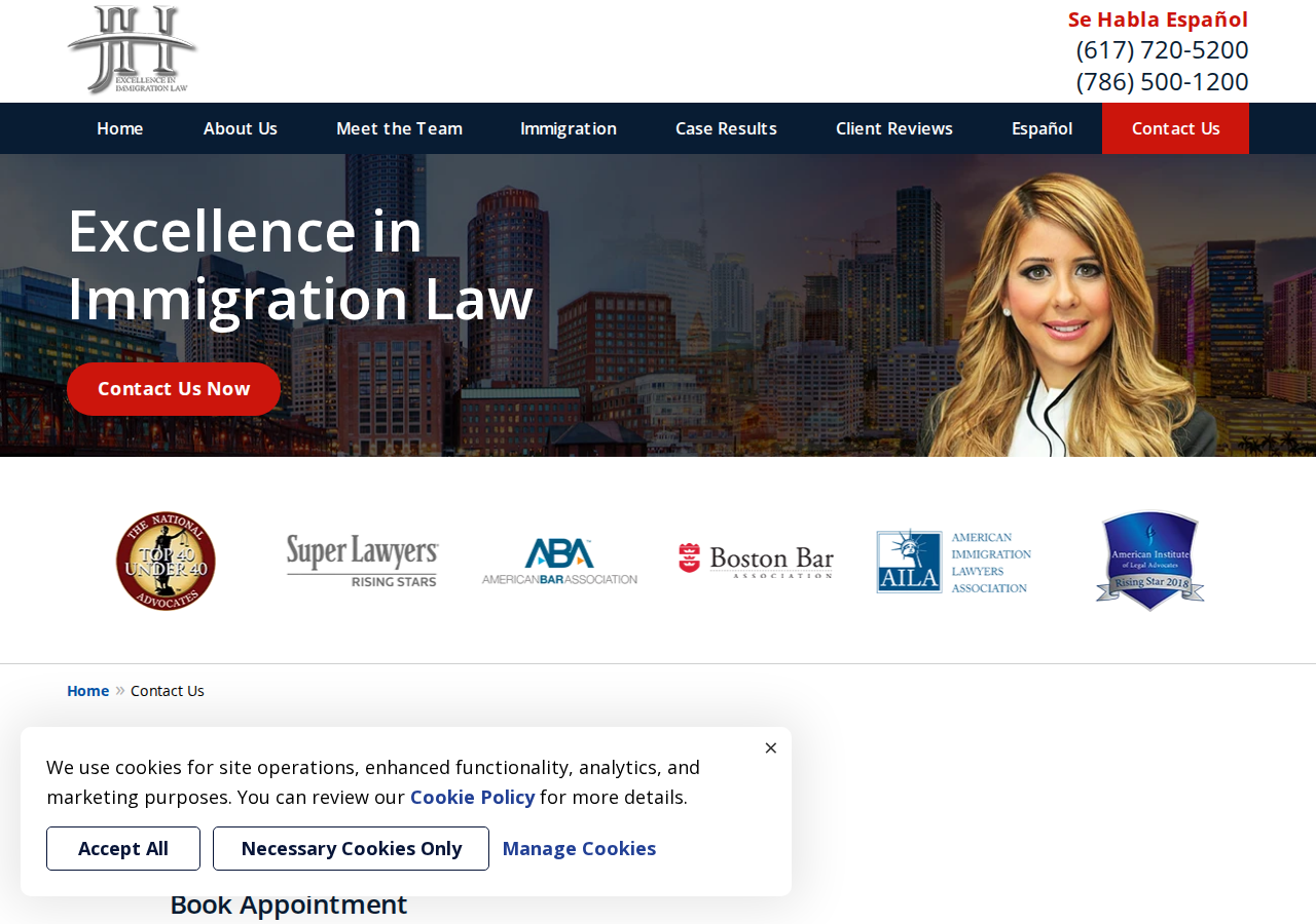 Screenshot of Contact Us | Boston Immigration Lawyers Law Office of Johanna Herrero