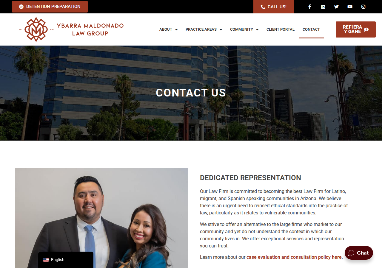 Screenshot of Contact Us | Abagado Ray Contact Information | Phoenix Attorney