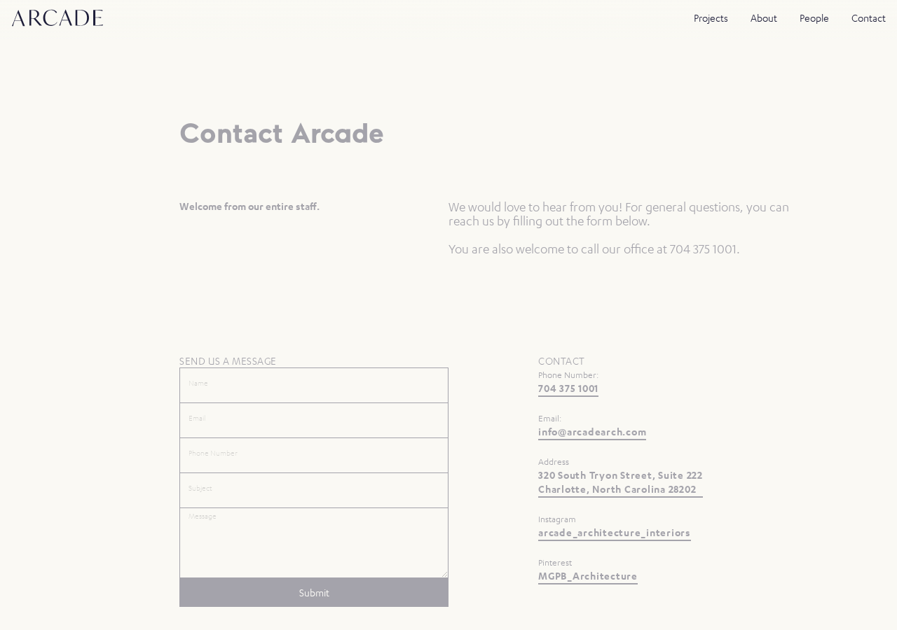 Screenshot of Contact Arcade Architecture