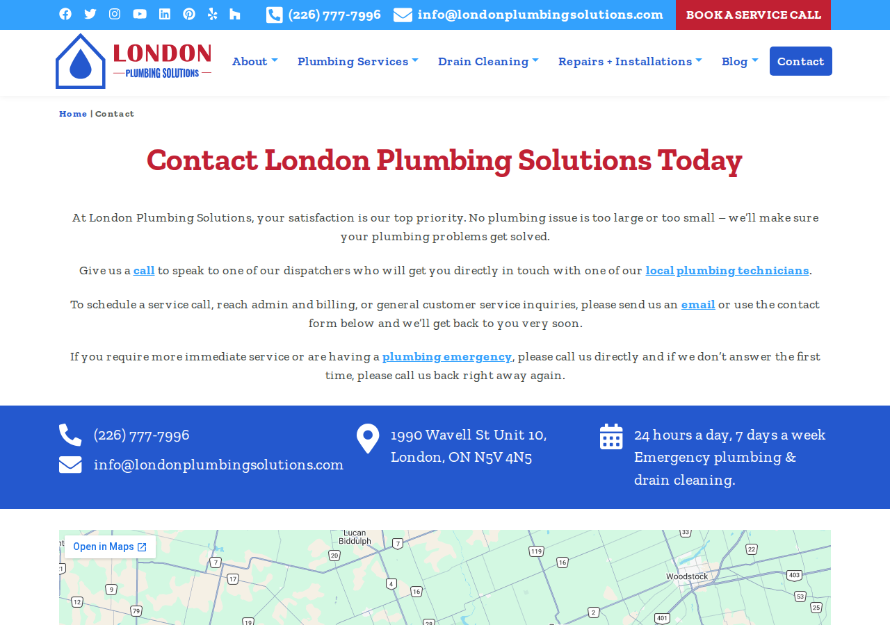 Screenshot of Contact London Plumbing Solutions | Plumbers in London Ontario