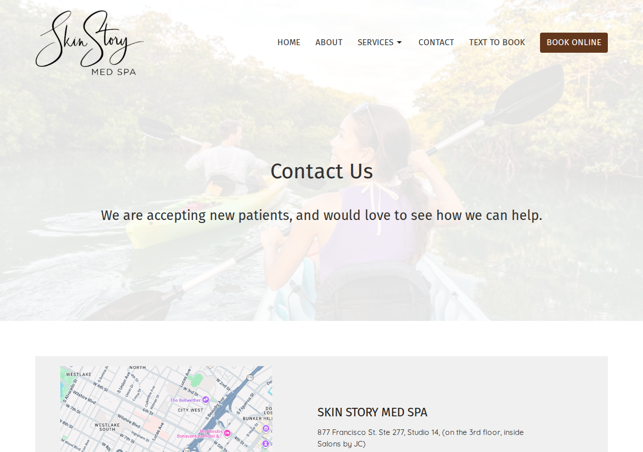 Screenshot of Skin Story Med Spa in Downtown Los Angeles