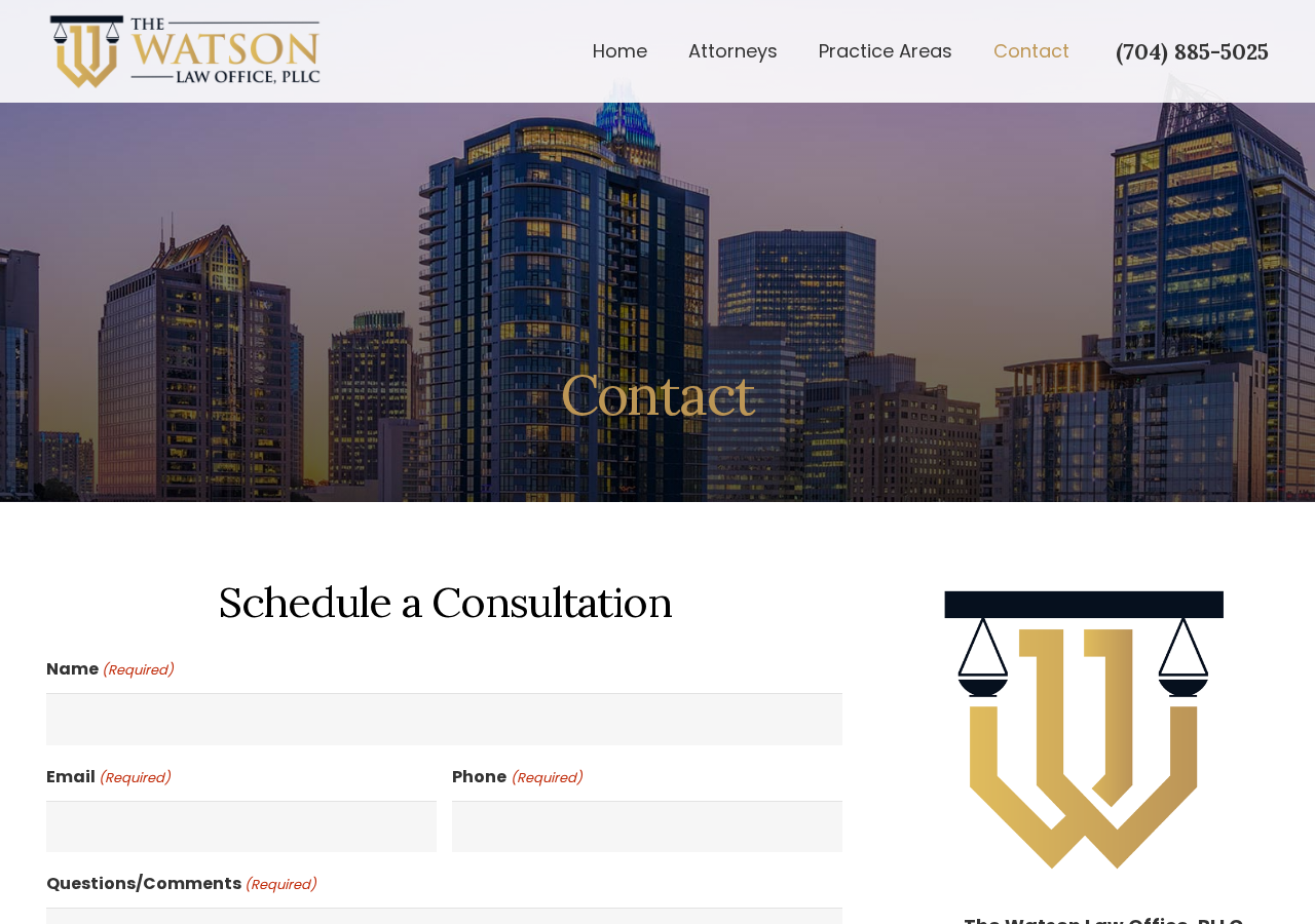Screenshot of Contact | The Watson Law Office, PLLC | Charlotte, NC