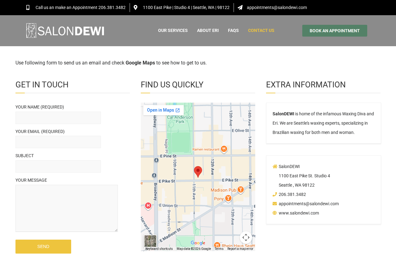 Screenshot of Contact us - Salon DEWI