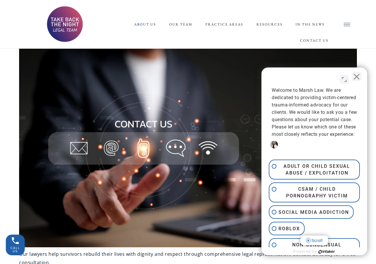 Screenshot of Contact Us - Marsh Law Firm