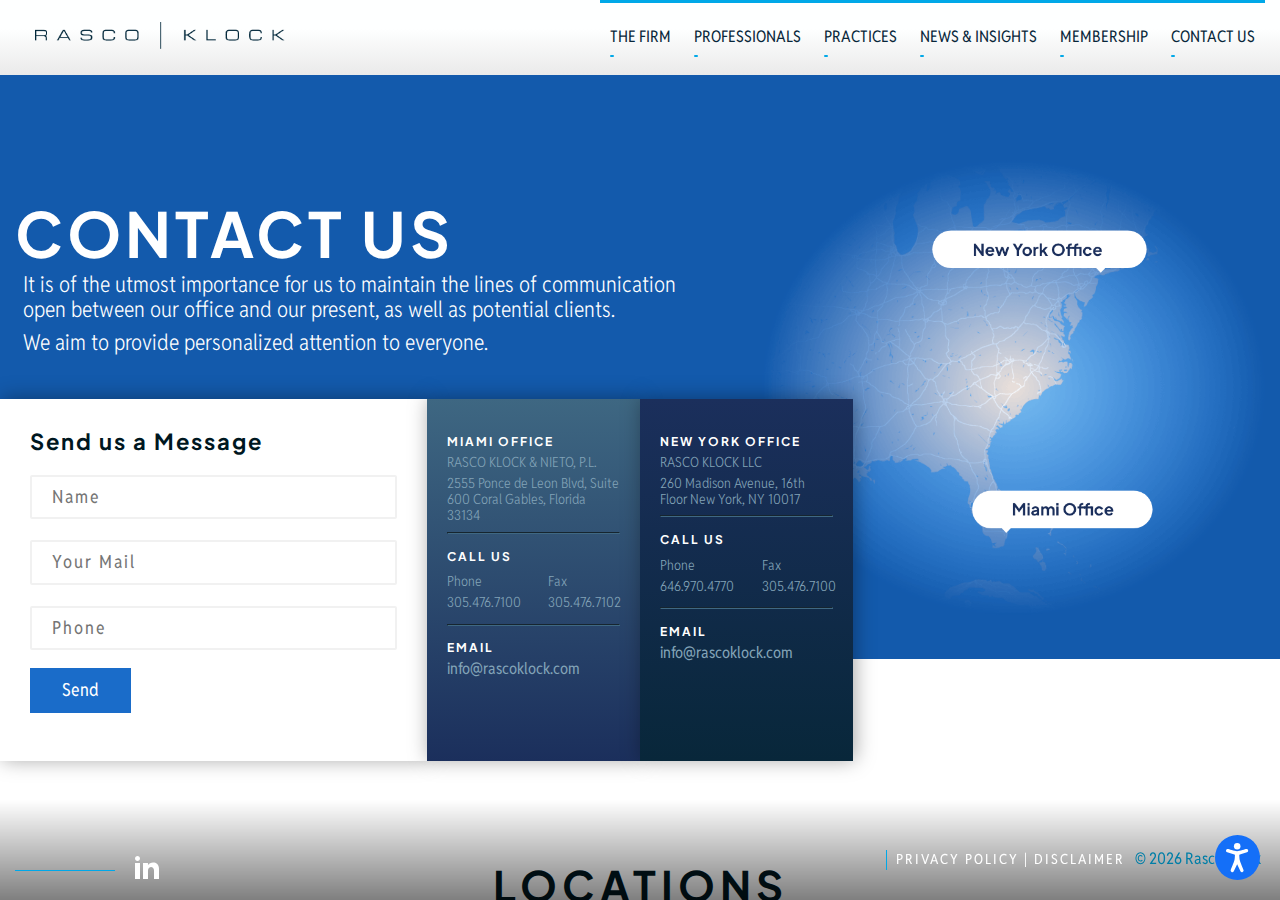 Screenshot of Contact Us - Rasco klock