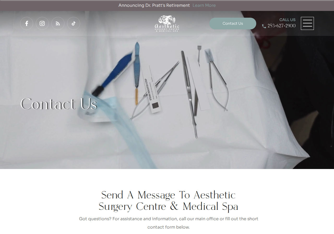 Screenshot of Contact | Reach Out to Aesthetic Surgery Centre & Medical Spa