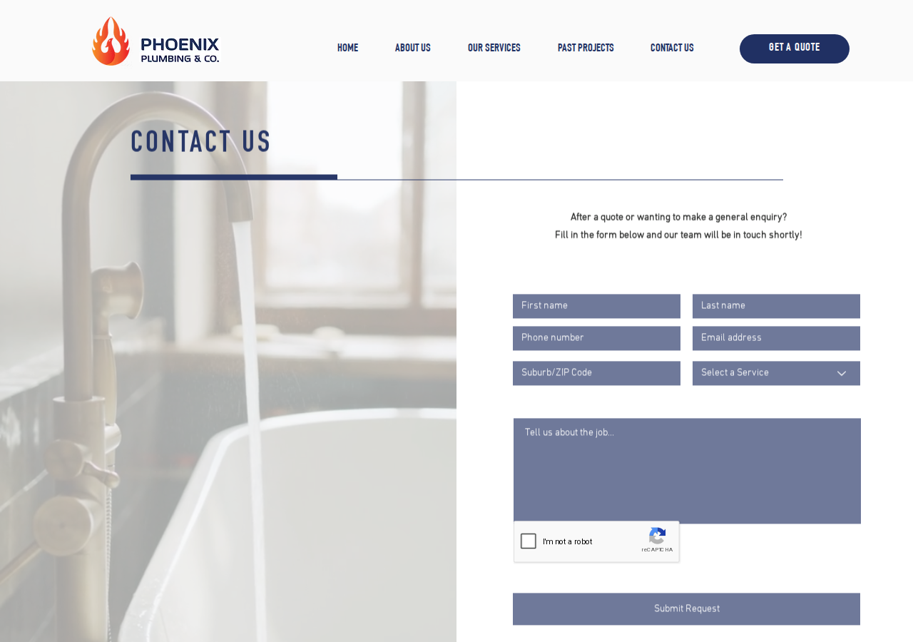 Screenshot of Contact Us | Phoenix Plumbing and Co. | Plumbing Services