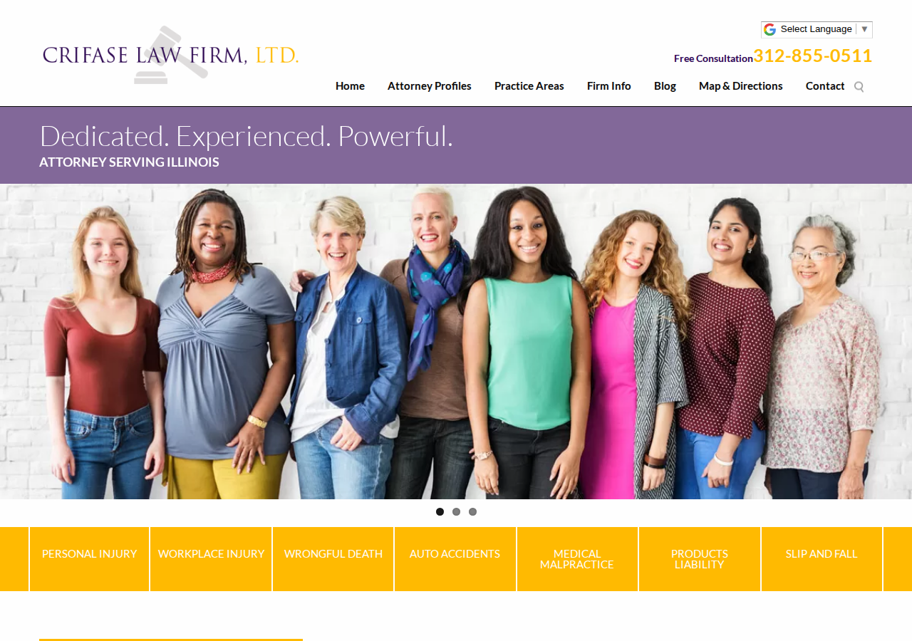 Screenshot of Crifase Law Firm, Ltd. - Home | Crifase Law Firm, Ltd. | Illinois Personal Injury Lawyer