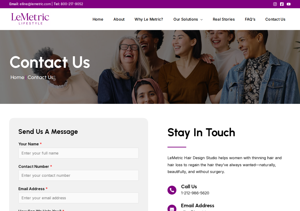 Screenshot of Contact Us - Le Metric Hair Design Studio