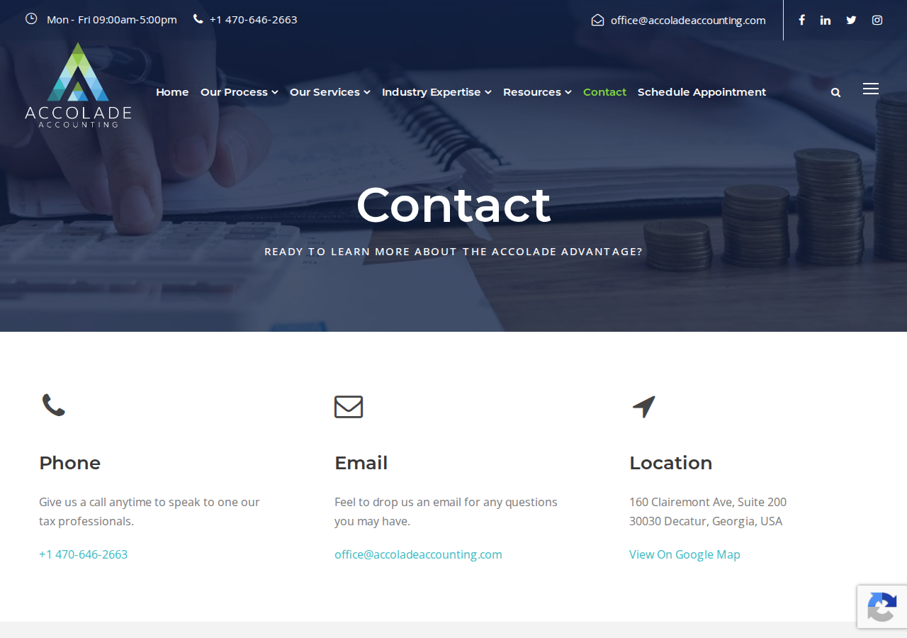 Screenshot of Have Tax-Related Questions? Contact Accolade Accounting!