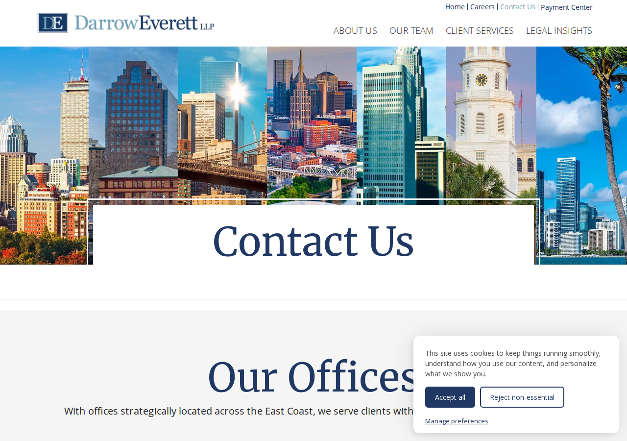 Screenshot of Contact Us | DarrowEverett LLP