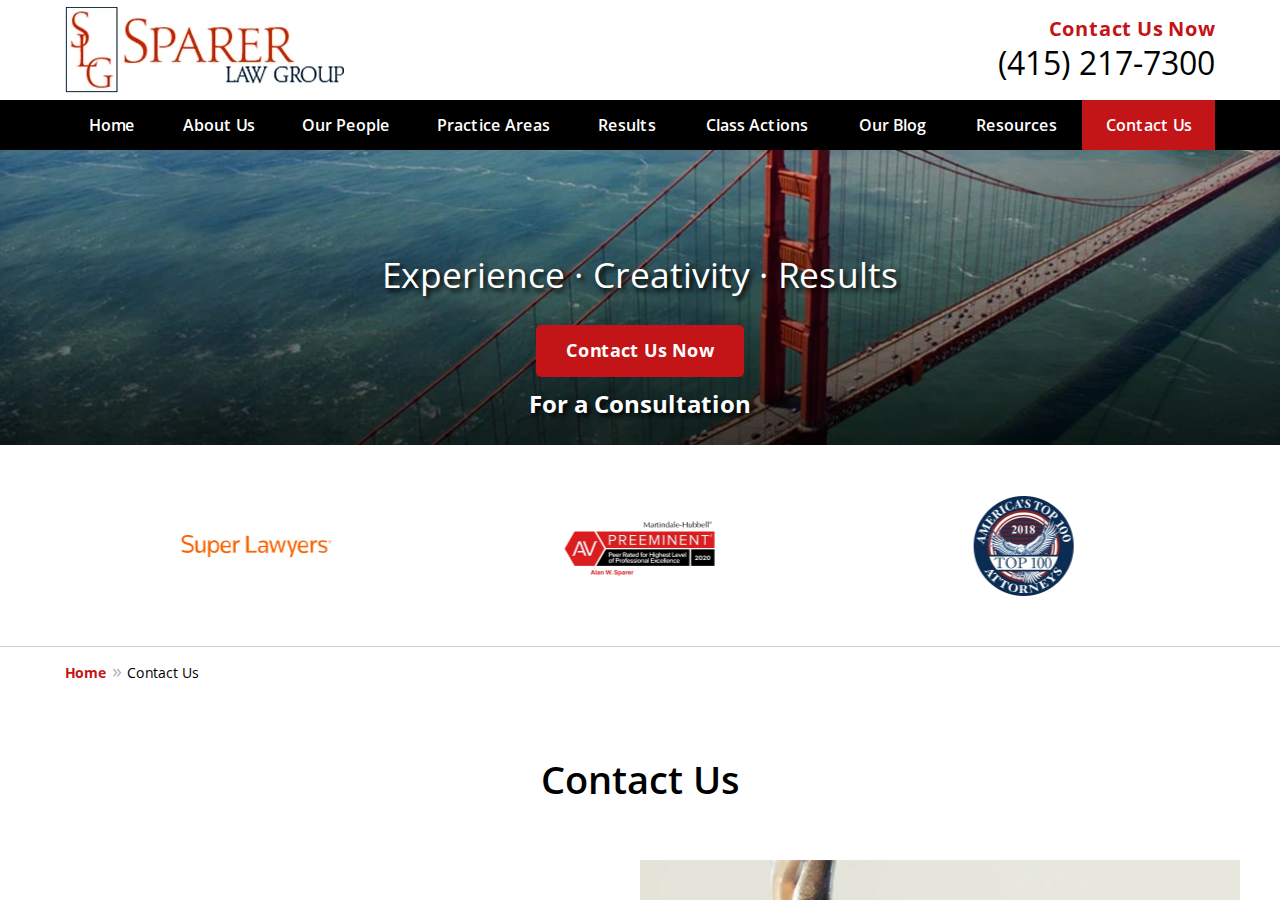 Screenshot of Contact Us | San Francisco Securities Fraud Lawyers Sparer Law Group