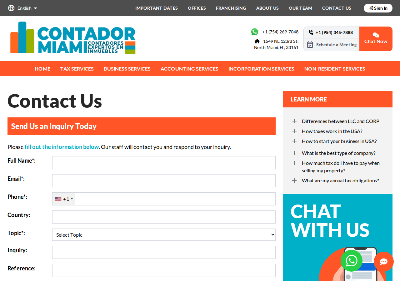 Screenshot of Contador Miami – Trusted Miami-based accounting firm
