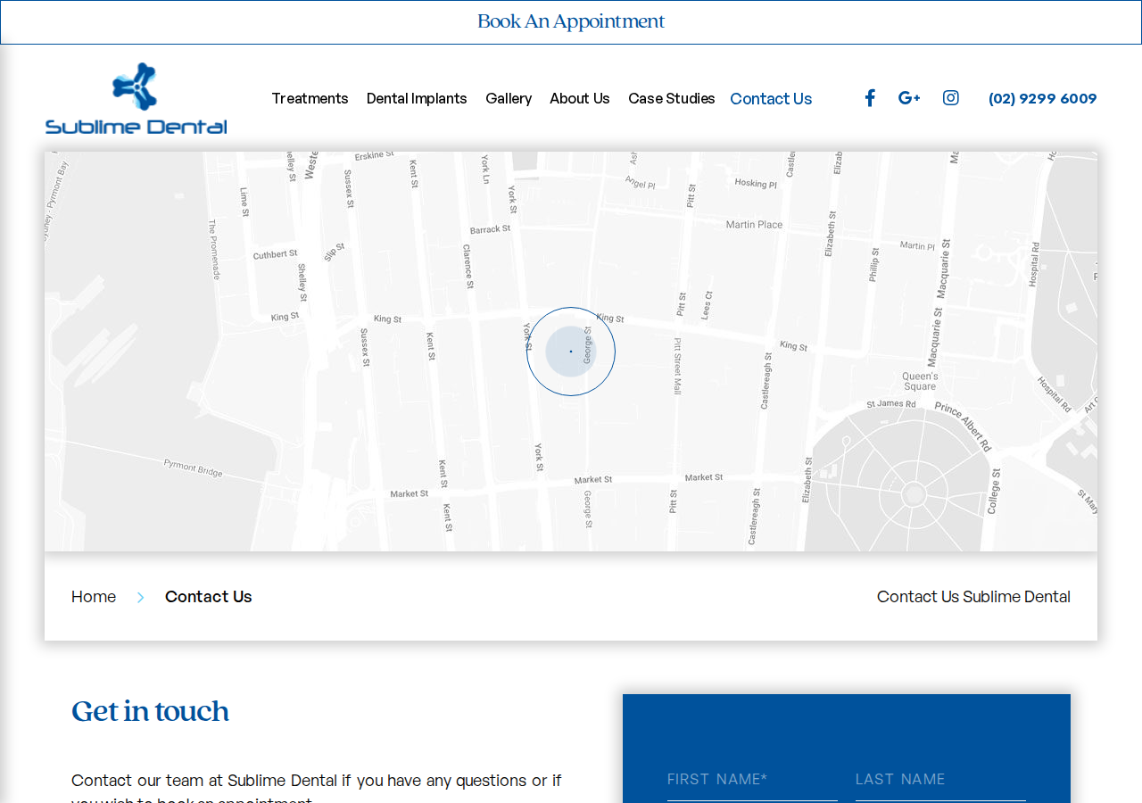 Screenshot of Contact Us | Sublime Dental